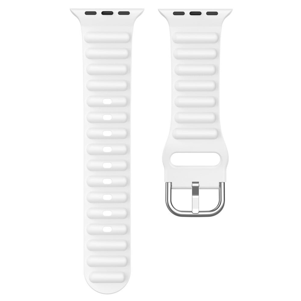 Apple Watch Series 11 42mm Sporty armbånd i silikone, Hvid