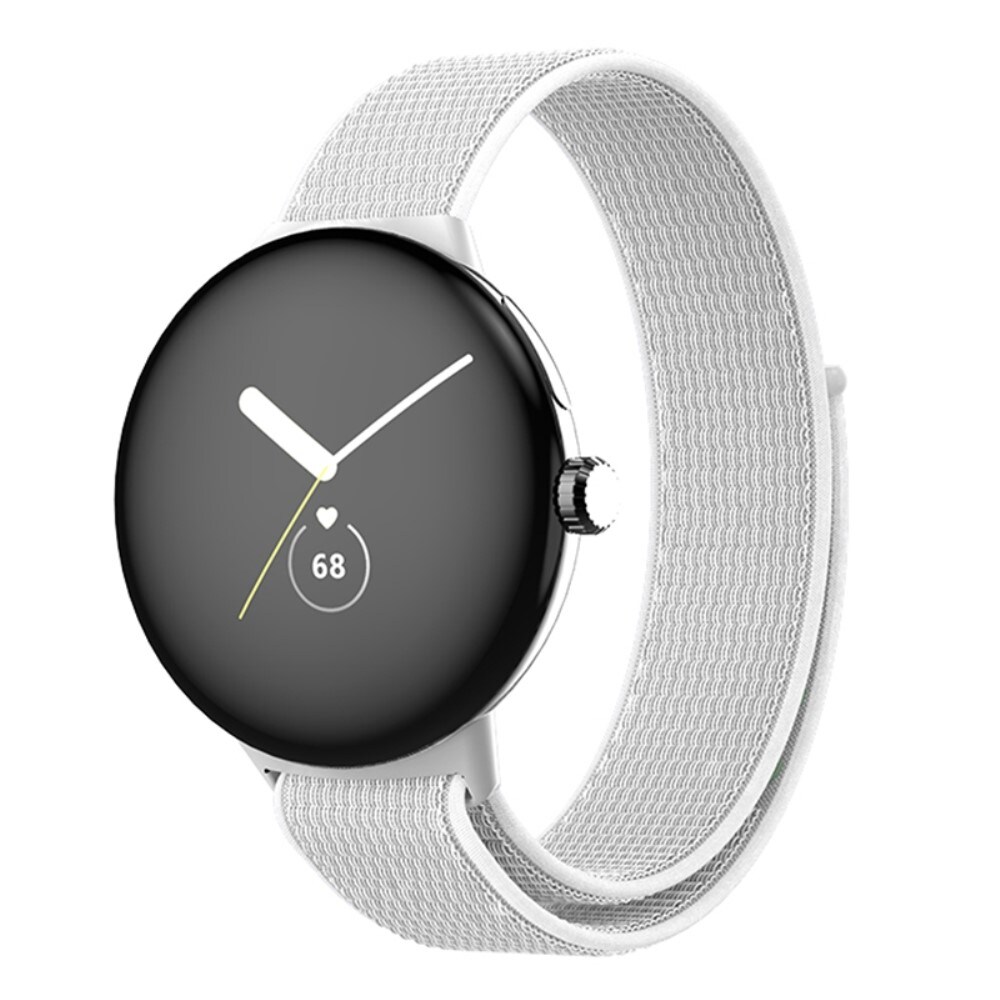 Google Pixel Watch 4 45mm Armbånd i nylon, Hvid