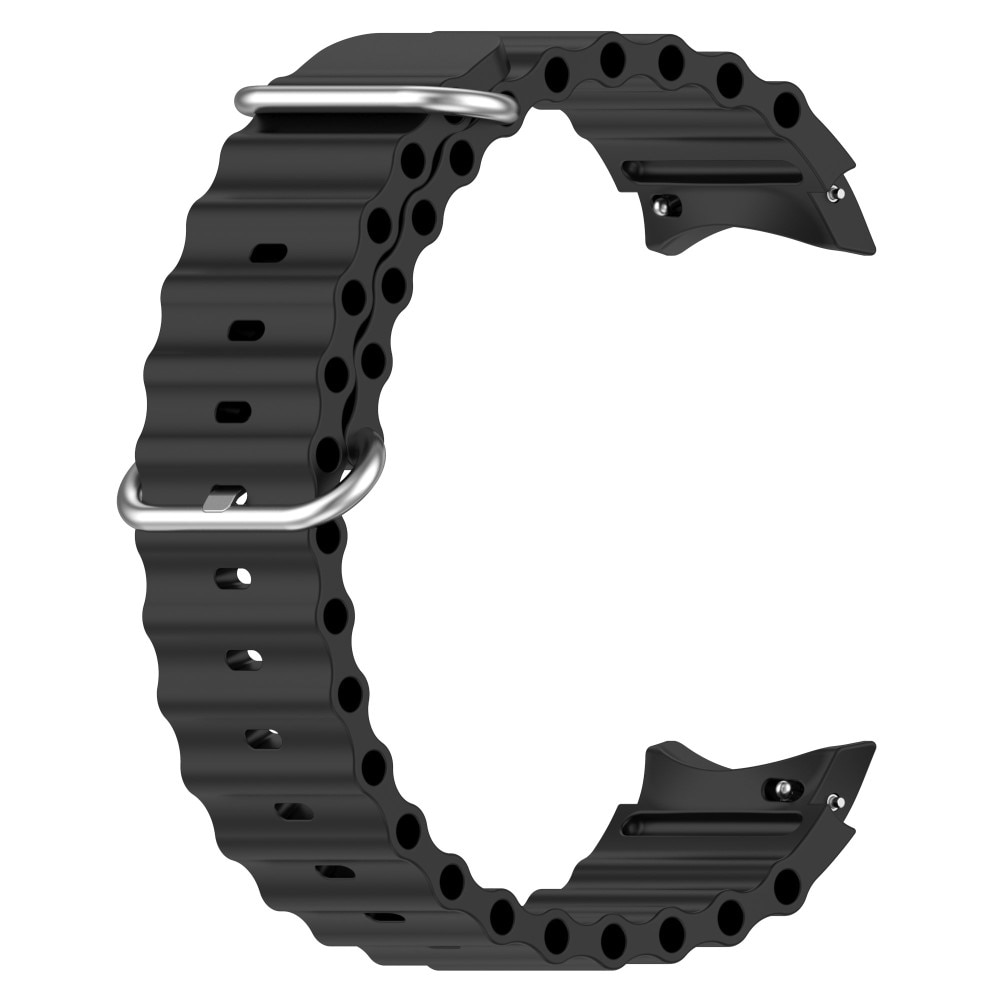 Samsung Galaxy Watch 4 44mm Sporty Full-fit armbånd i silikone, Sort