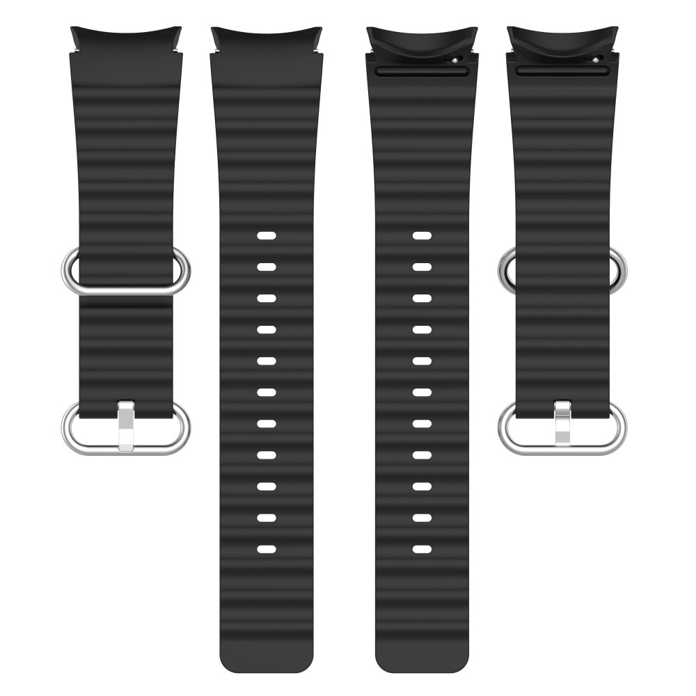 Samsung Galaxy Watch 4 44mm Sporty Full-fit armbånd i silikone, Sort