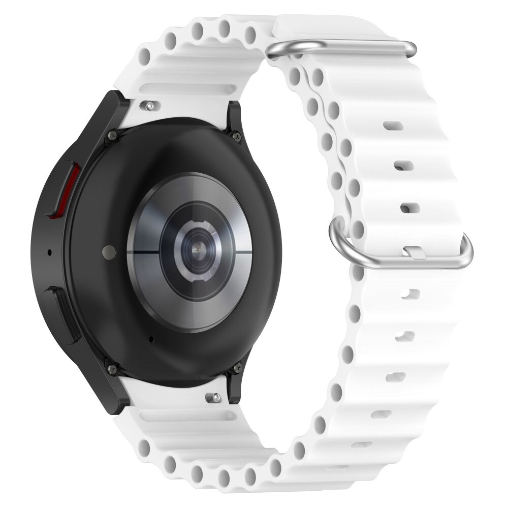 Samsung Galaxy Watch 4 Classic 46mm Sporty Full-fit armbånd i silikone, Hvid