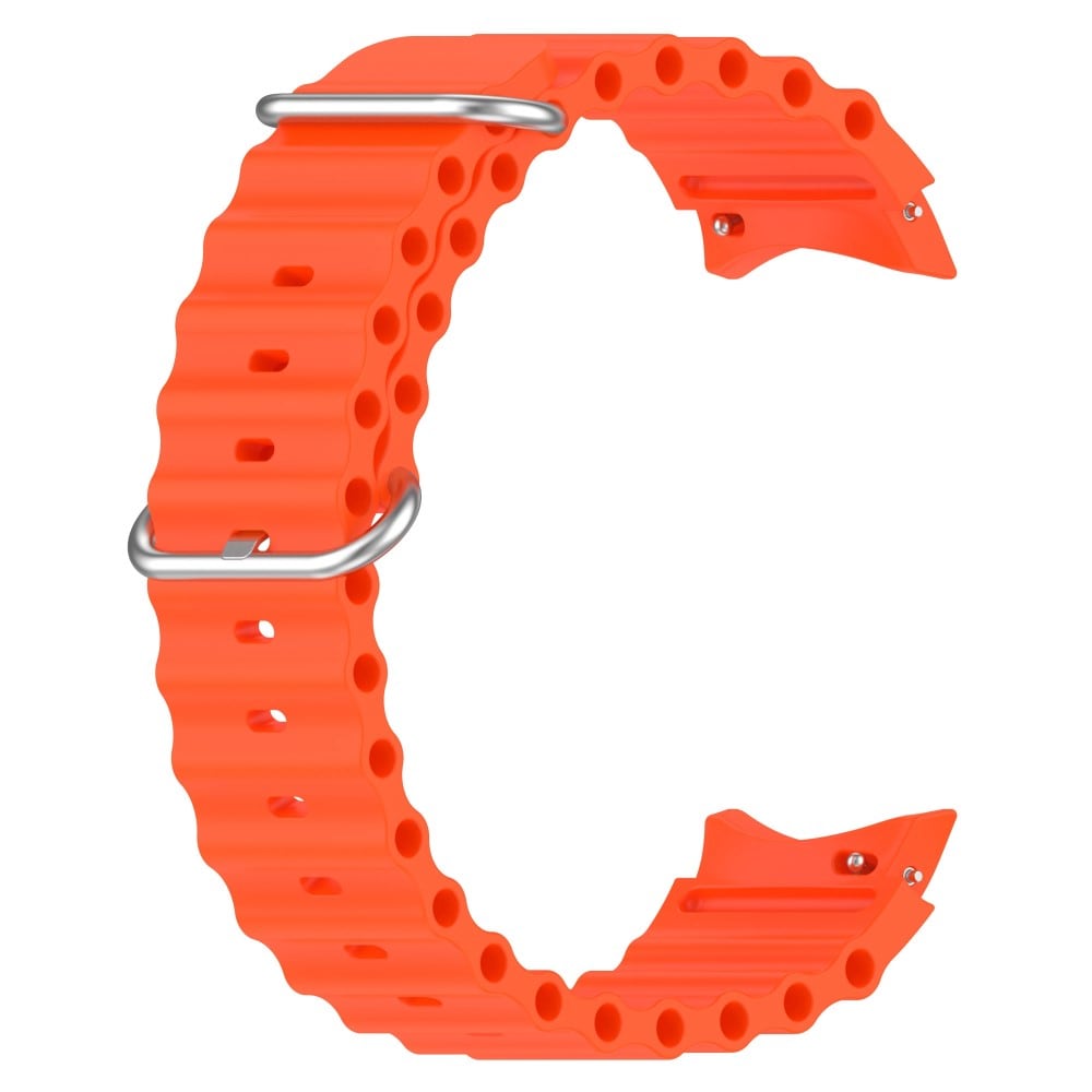 Samsung Galaxy Watch 4 44mm Sporty Full-fit armbånd i silikone, Orange