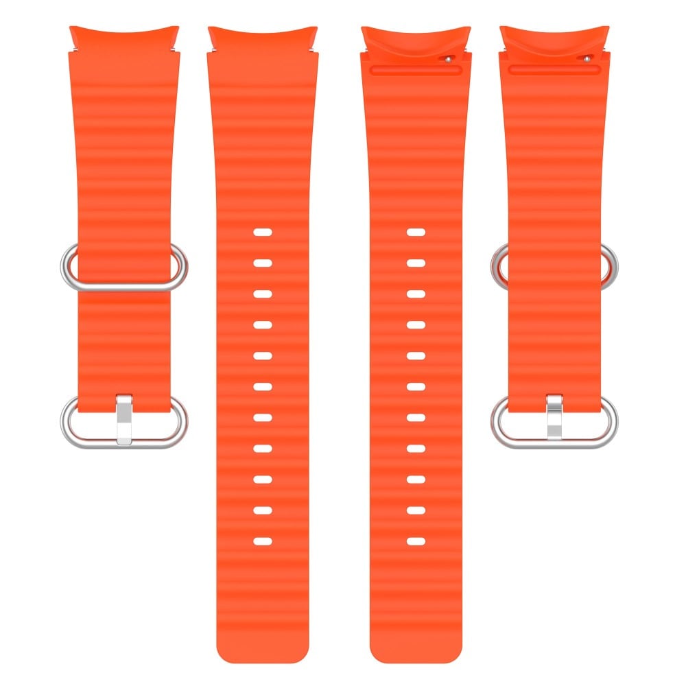 Samsung Galaxy Watch 4 44mm Sporty Full-fit armbånd i silikone, Orange