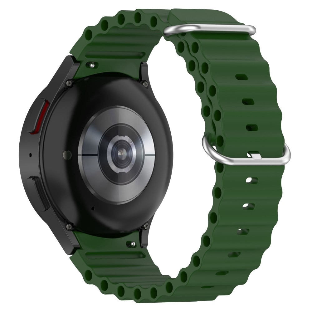 Samsung Galaxy Watch 4 Classic 46mm Sporty Full-fit armbånd i silikone, Mørkegrøn
