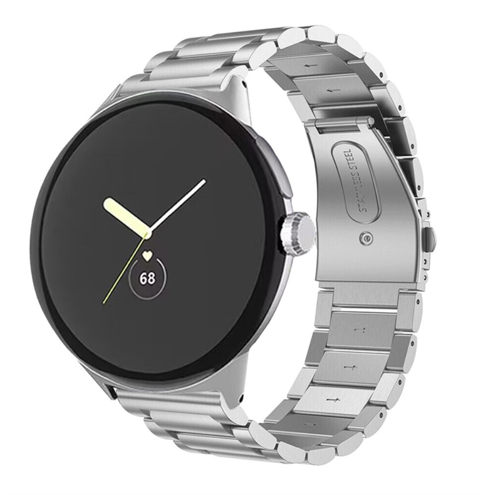 Google Pixel Watch 4 45mm Stilrent linkarmbånd i metal, Sølv