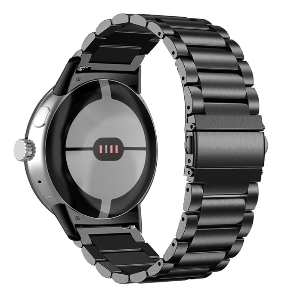 Google Pixel Watch 3 45mm Stilrent linkarmbånd i metal, Sort