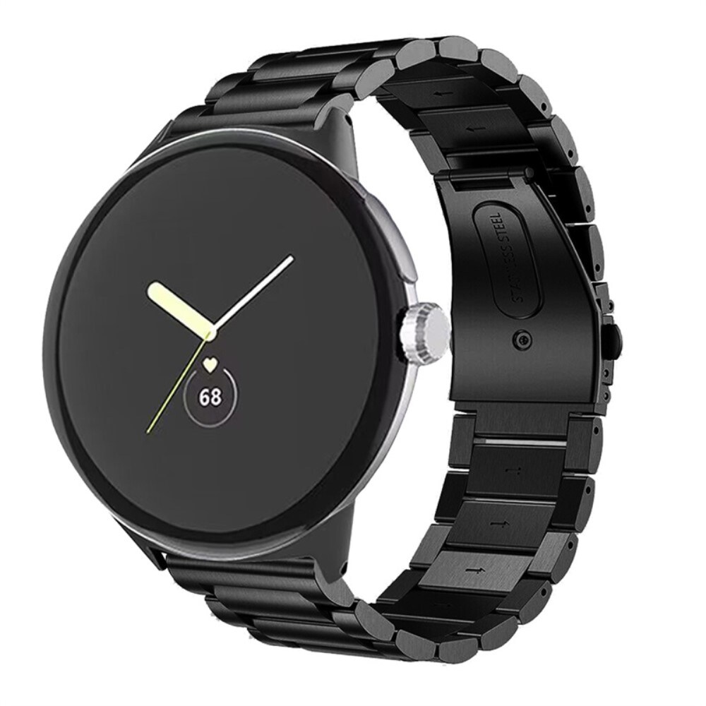 Google Pixel Watch 4 45mm Stilrent linkarmbånd i metal, Sort