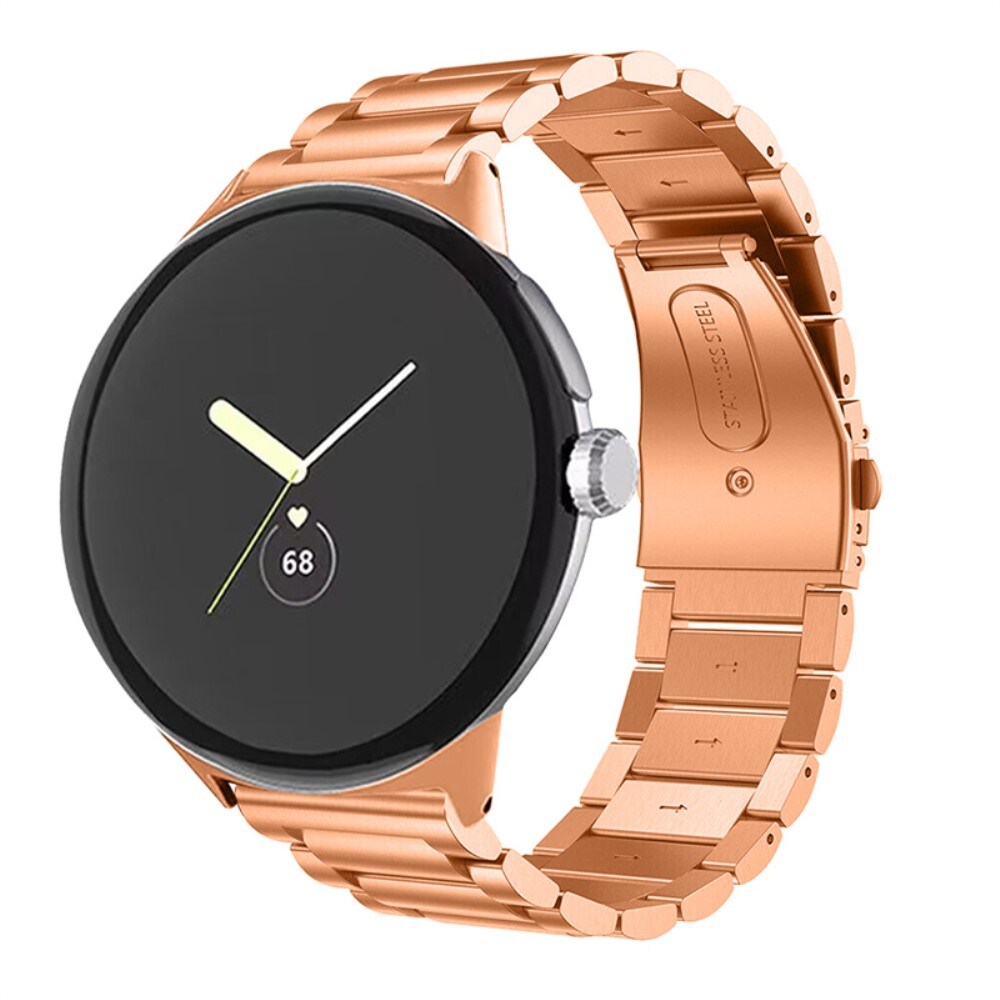 Google Pixel Watch 4 45mm Stilrent linkarmbånd i metal, Rose guld