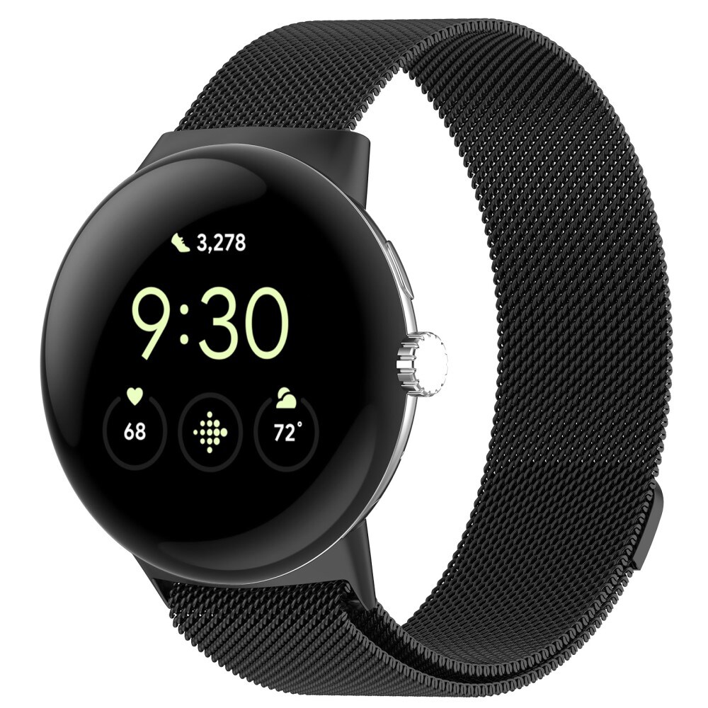 Google Pixel Watch 4 45mm Armbånd Milanese Loop, Sort