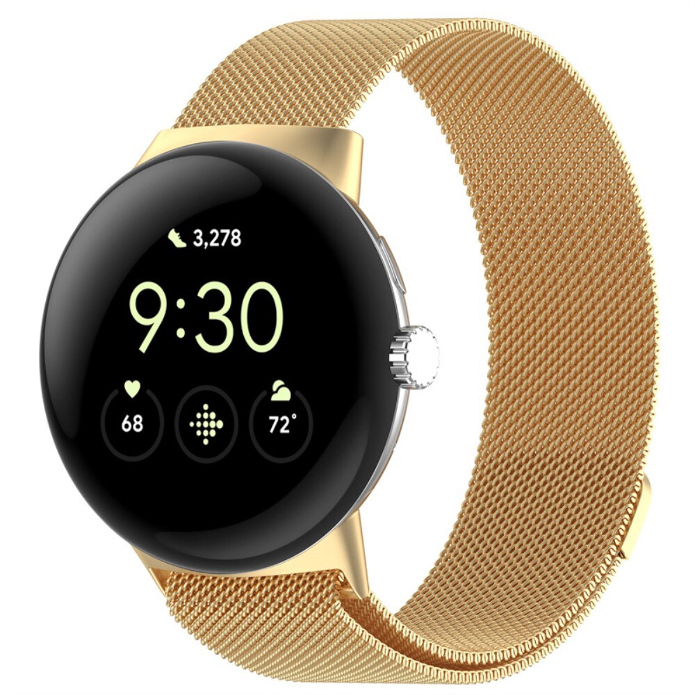 Google Pixel Watch 4 45mm Armbånd Milanese Loop, Guld