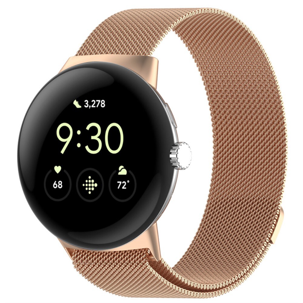 Google Pixel Watch 4 45mm Armbånd Milanese Loop, Rose guld