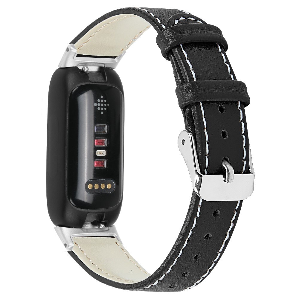 Fitbit Inspire 3 Armbånd i ægte læder, Sort