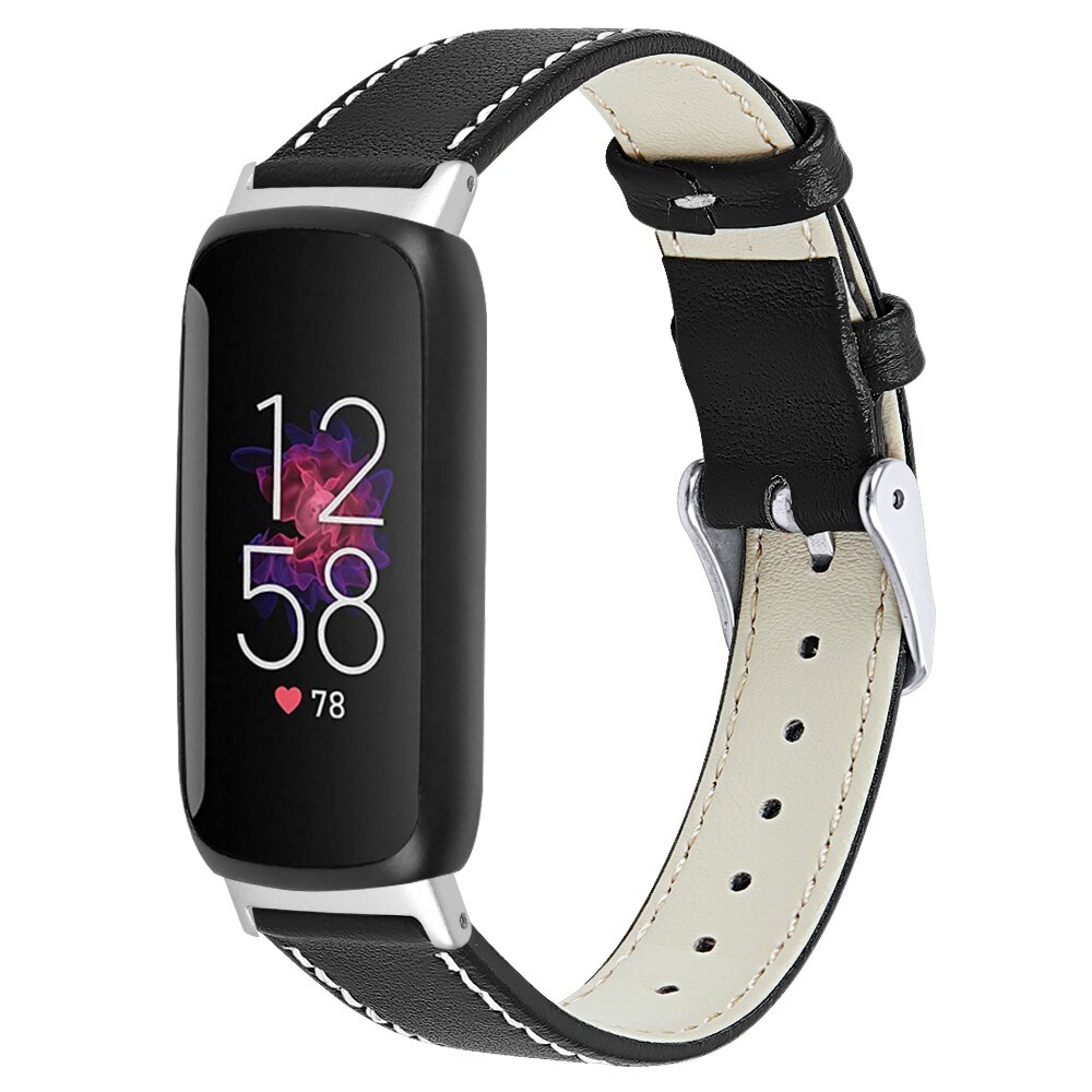 Fitbit Inspire 3 Armbånd i ægte læder, Sort