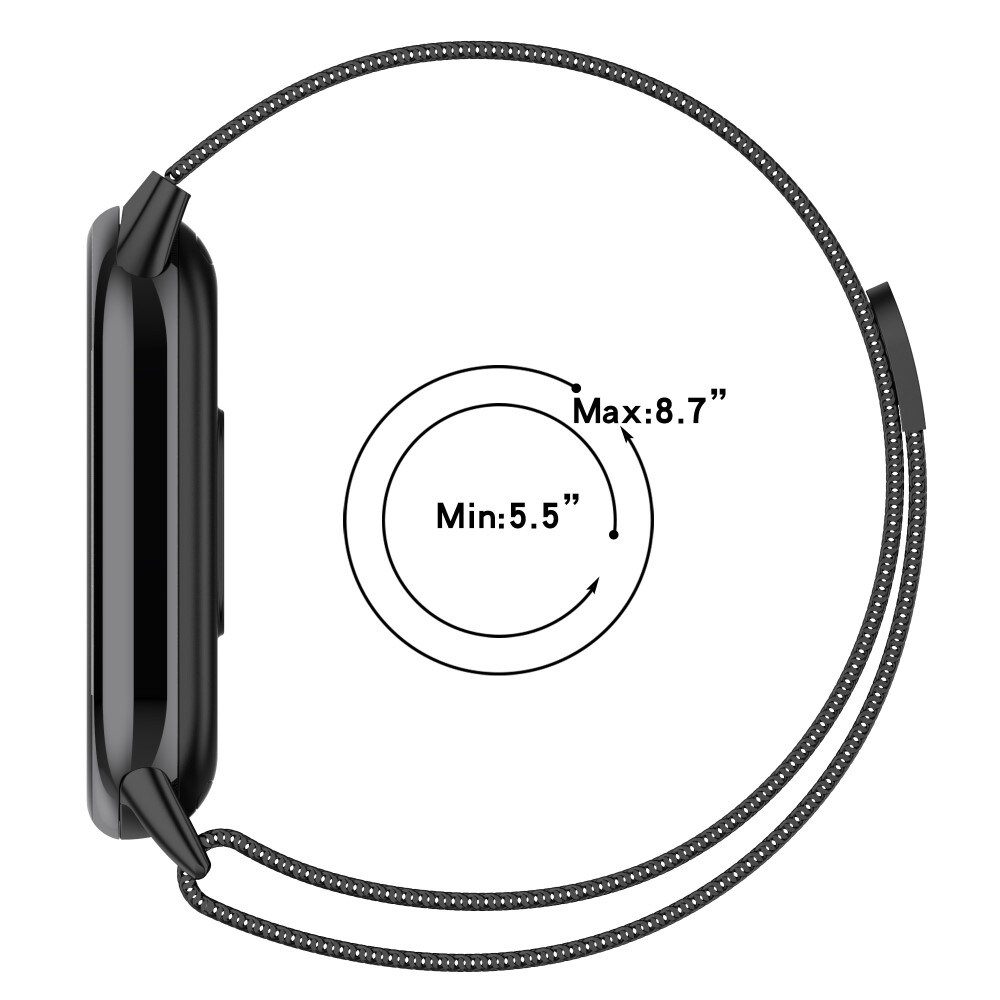 Xiaomi Smart Band 8 Armbånd Milanese Loop, Sølv
