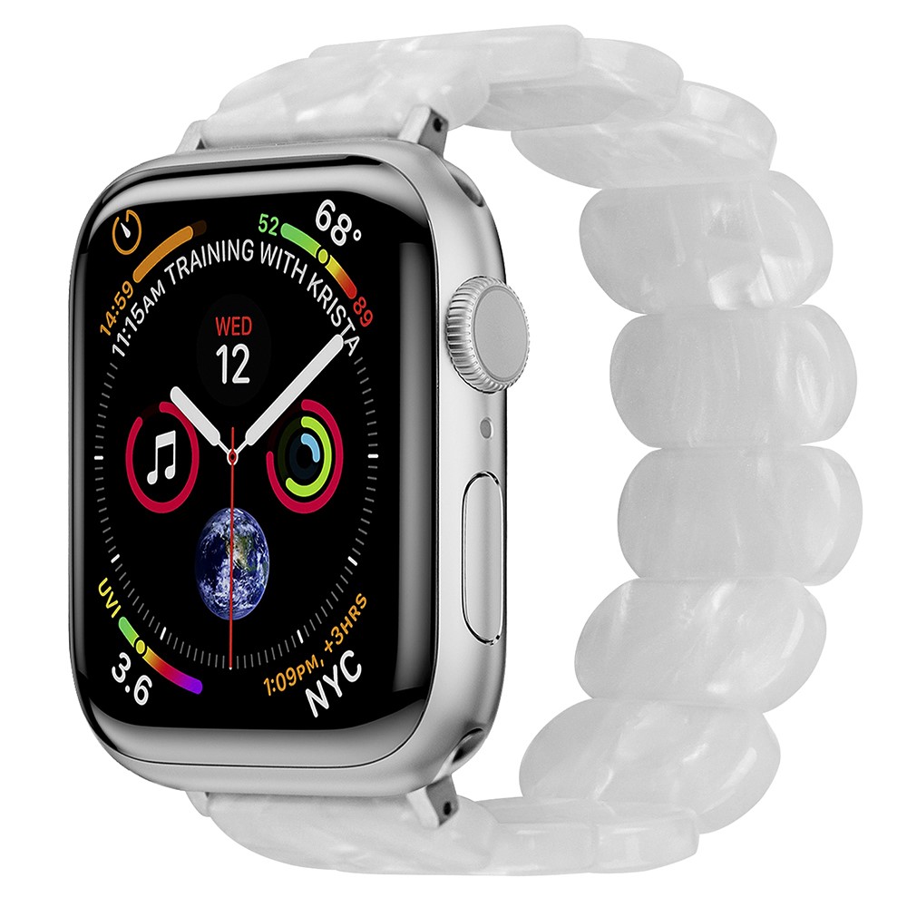 Apple Watch Series 11 42mm Fleksibelt armbånd i resin, Perlehvid
