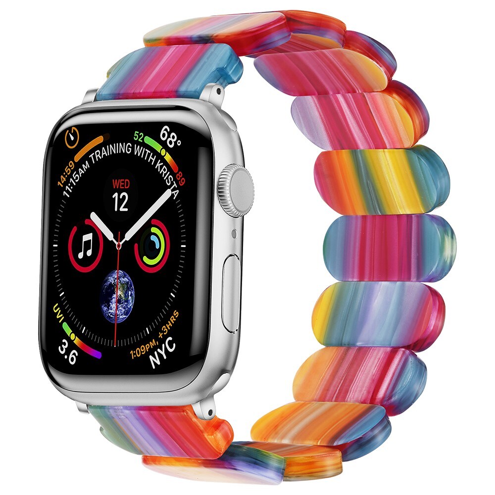 Apple Watch SE 3 40mm Fleksibelt armbånd i resin, Regnbue
