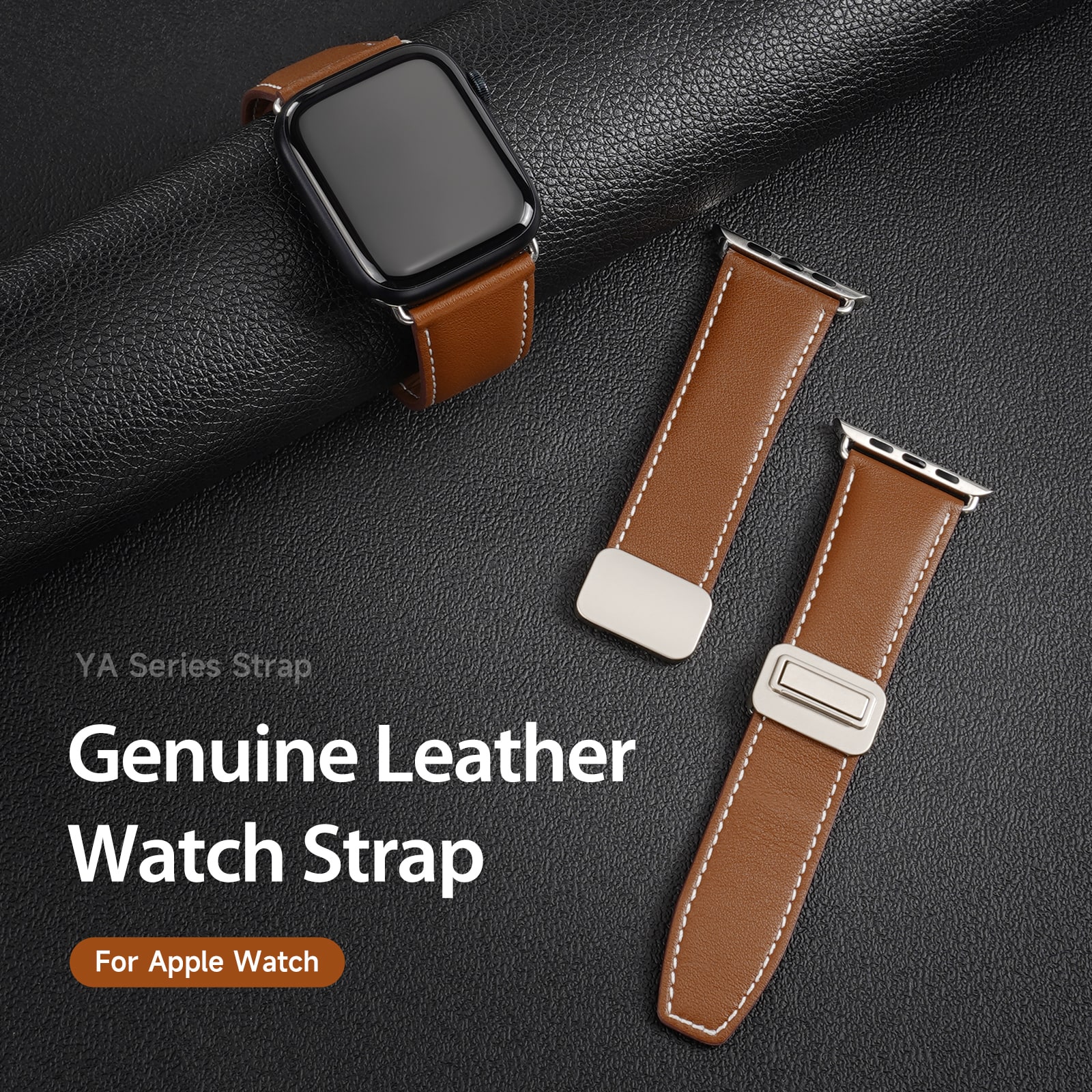 Apple Watch Series 4-6 44mm Rem i læder, Brun