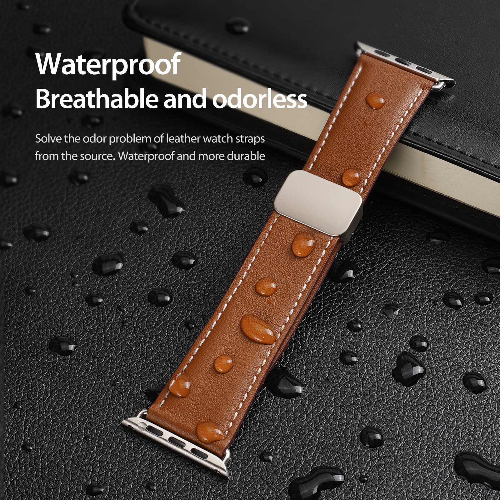 Apple Watch Series 4-6 44mm Rem i læder, Brun