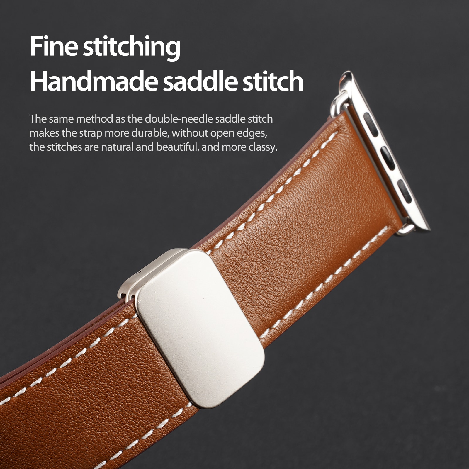 Apple Watch Series 4-6 44mm Rem i læder, Brun