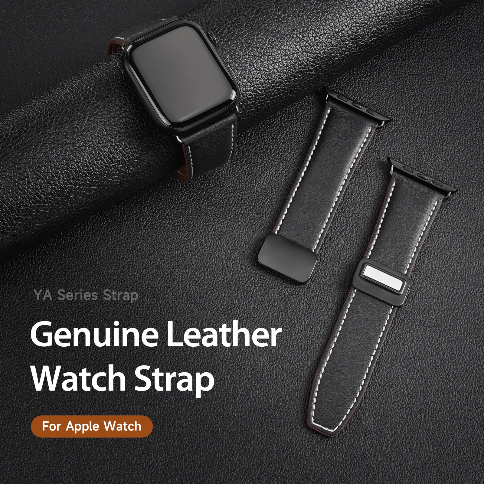 Apple Watch Series 4-6 44mm Rem i læder, Brun