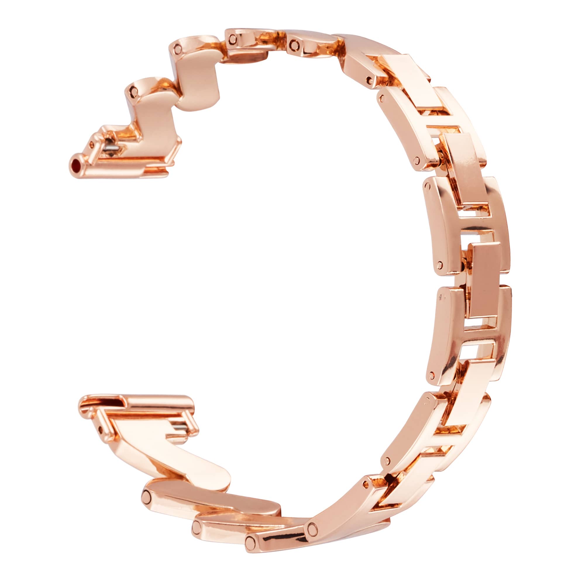  UNIVERSAL18MM Elegant linkarmbånd med bølgemønster, Rose guld