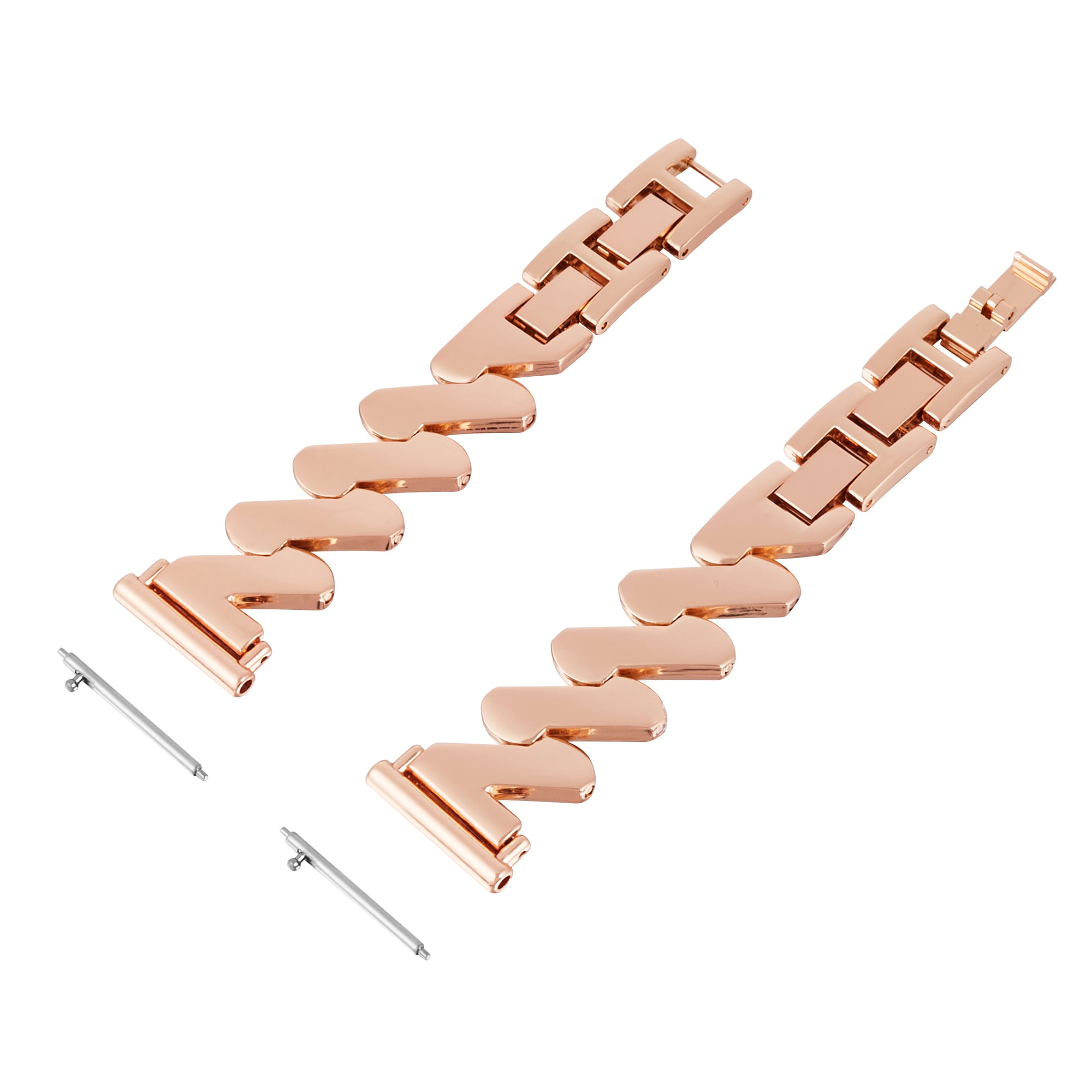  UNIVERSAL18MM Elegant linkarmbånd med bølgemønster, Rose guld