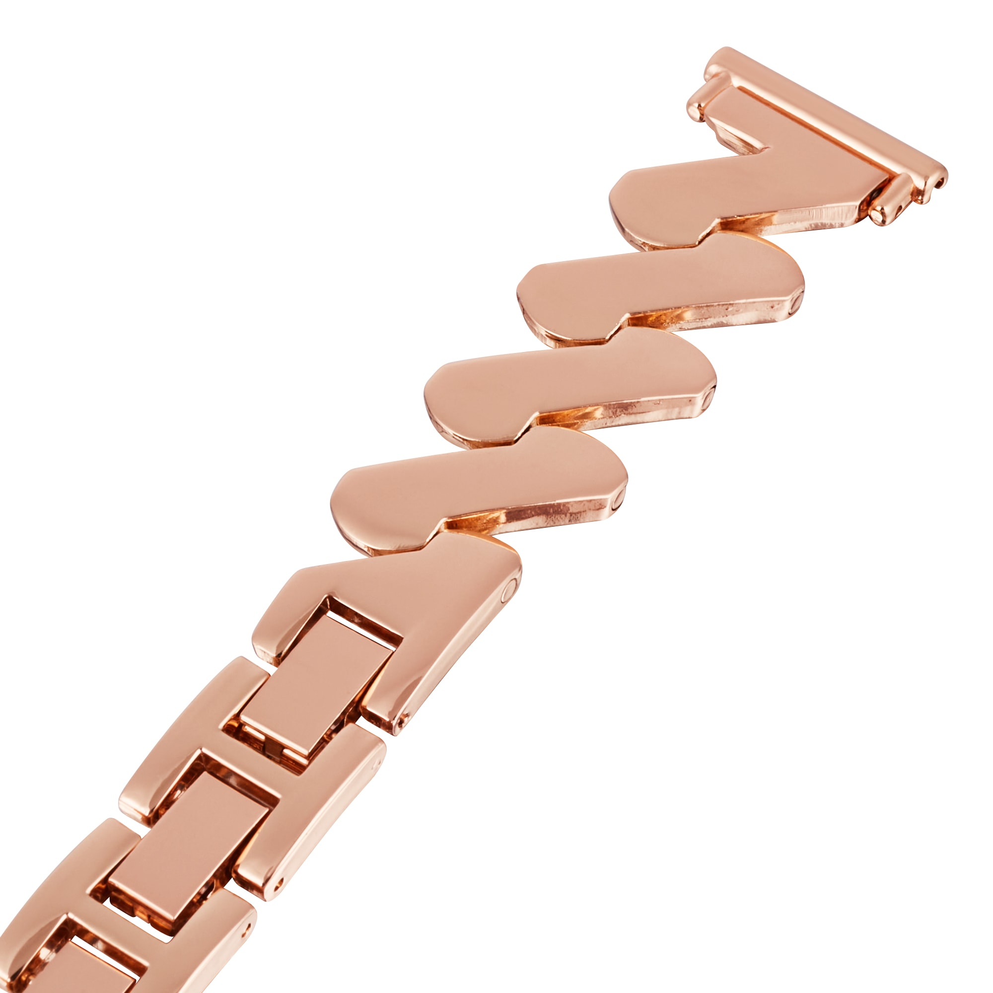  UNIVERSAL18MM Elegant linkarmbånd med bølgemønster, Rose guld
