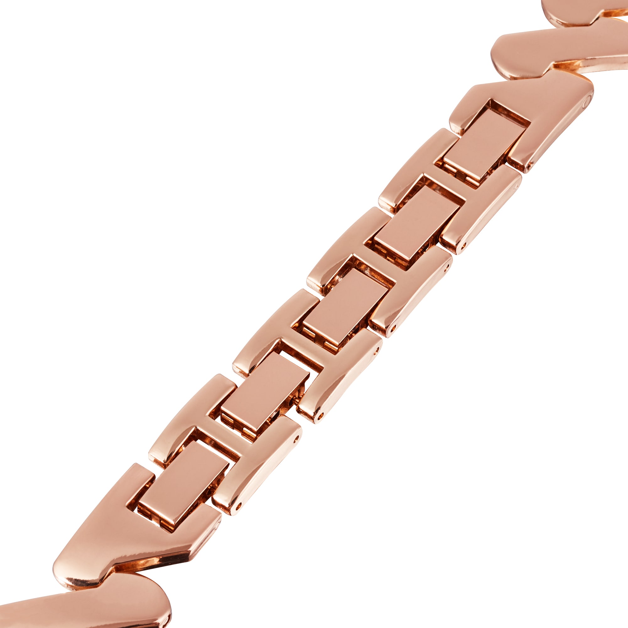  UNIVERSAL18MM Elegant linkarmbånd med bølgemønster, Rose guld