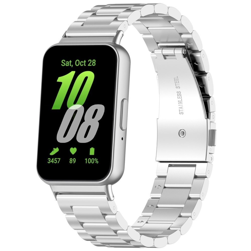 Samsung Galaxy Fit 3 Stilrent linkarmbånd i metal, Sølv