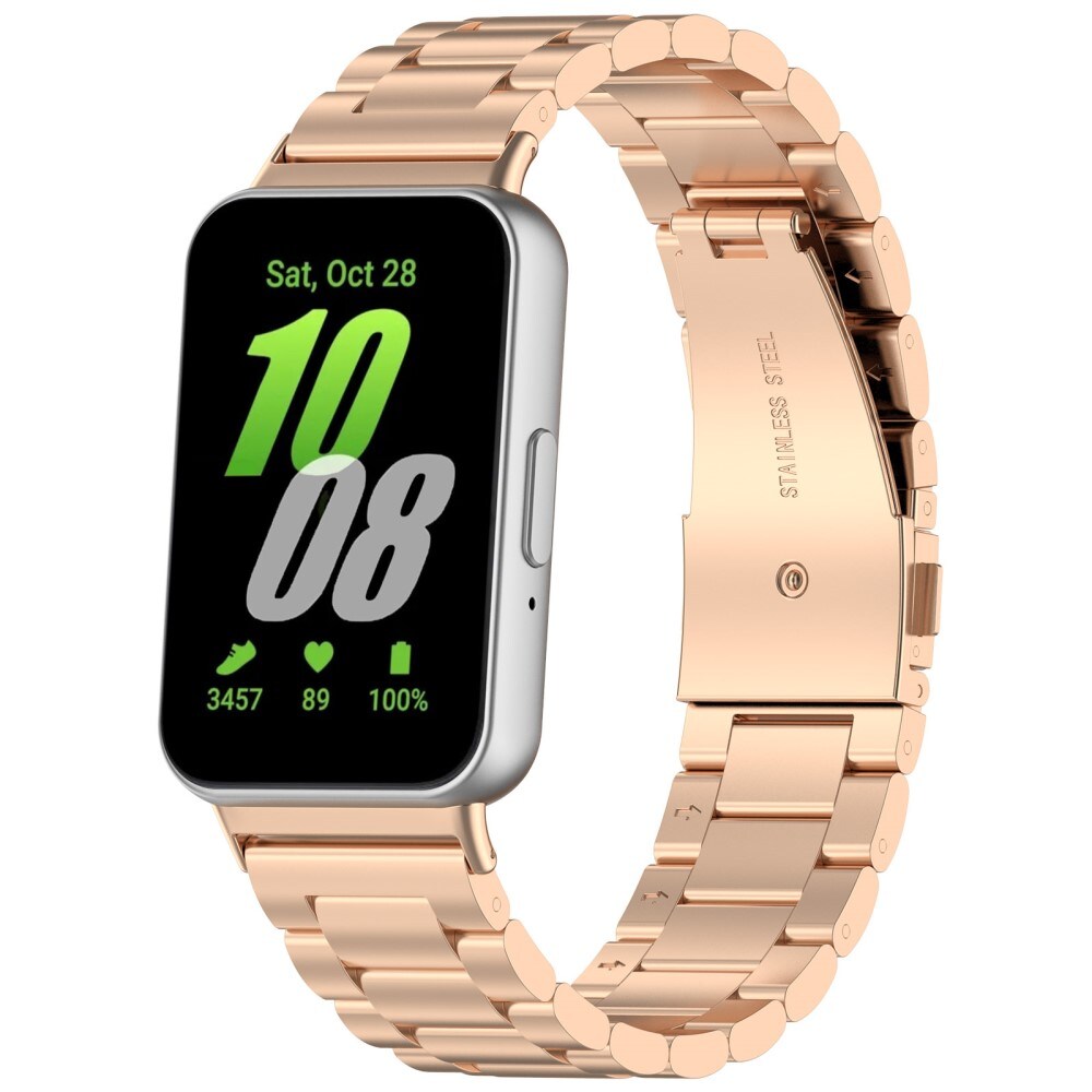 Samsung Galaxy Fit 3 Stilrent linkarmbånd i metal, Rose guld