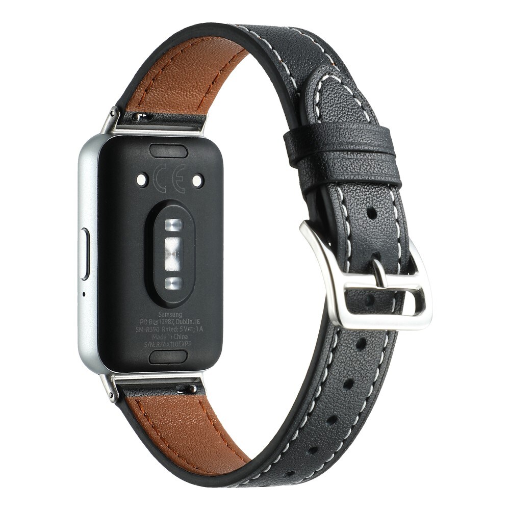Samsung Galaxy Fit 3 Armbånd i ægte læder, Sort