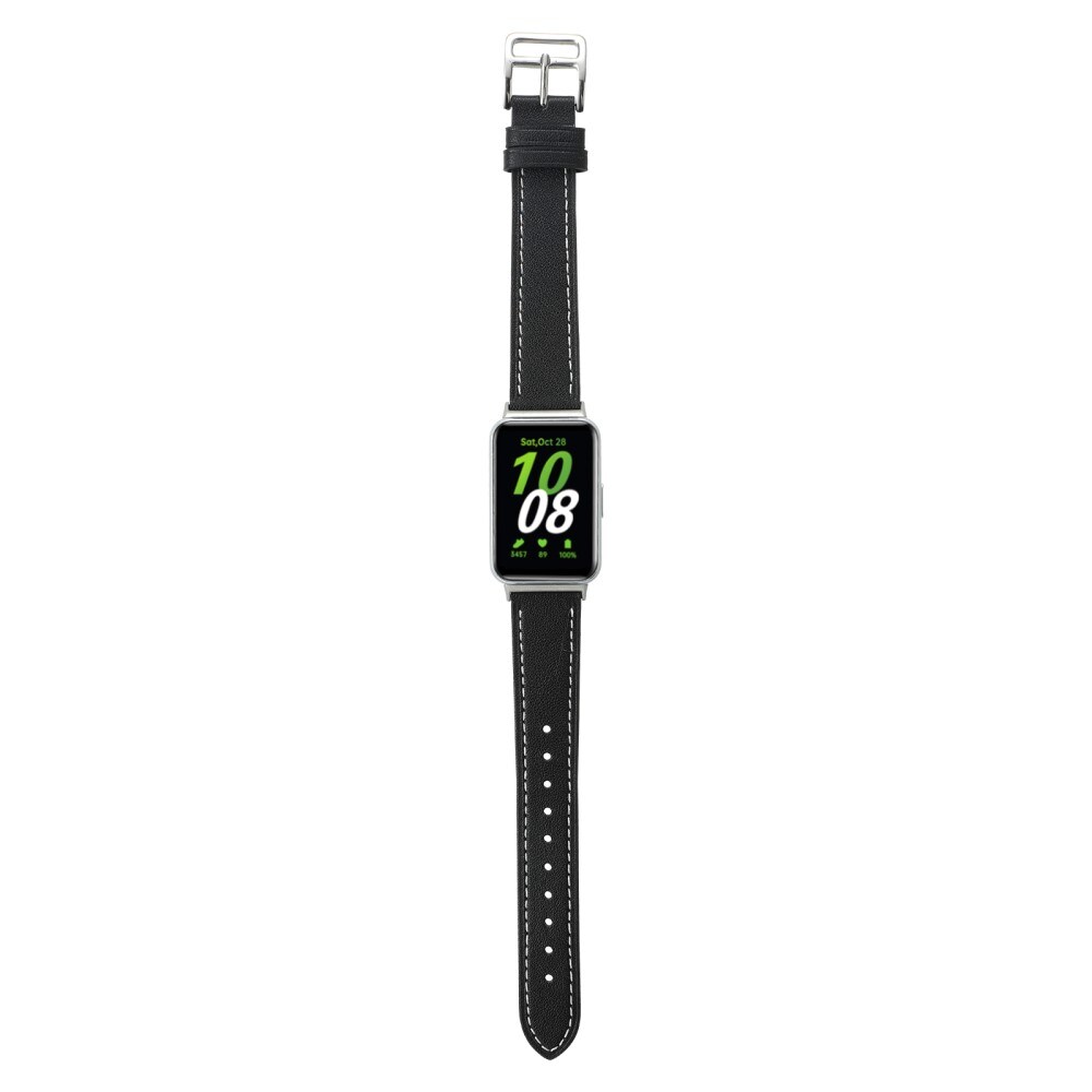 Samsung Galaxy Fit 3 Armbånd i ægte læder, Sort