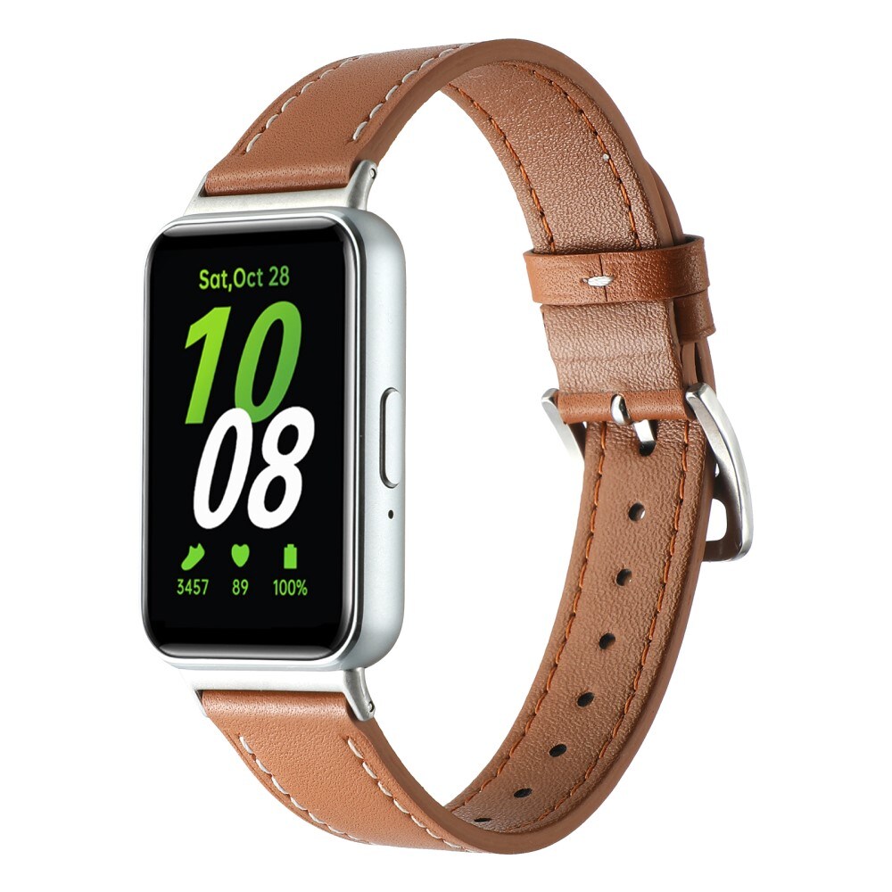 Samsung Galaxy Fit 3 Armbånd i ægte læder, Brun