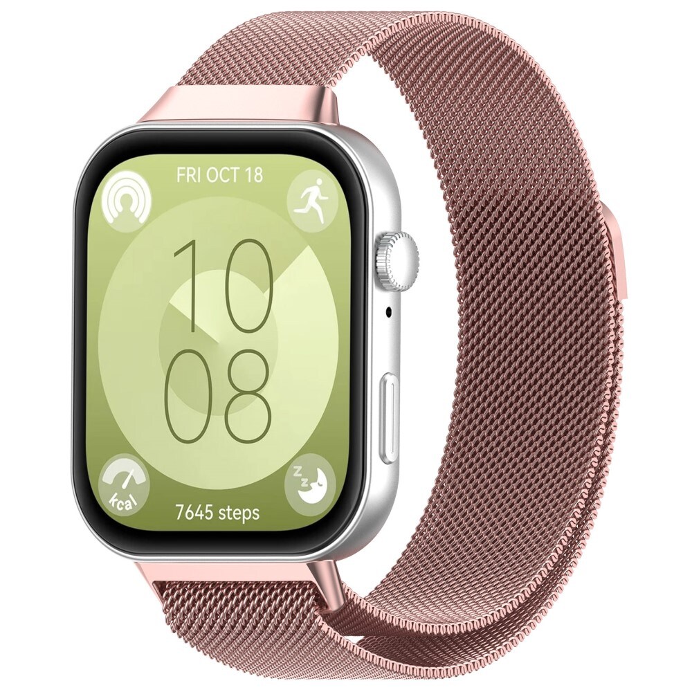 Huawei Watch Fit 4 Armbånd Milanese Loop, Lyserød guld