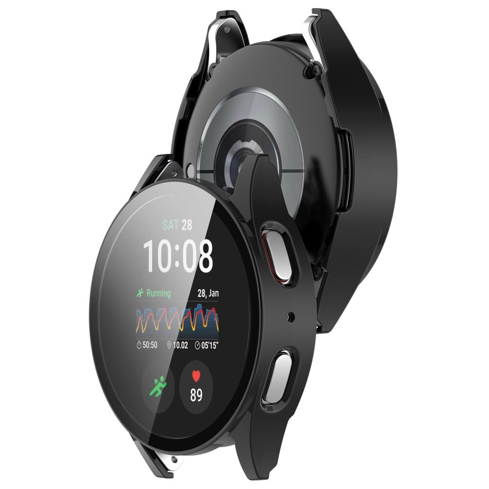 Samsung Galaxy Watch 7 44mm Heldækkende cover med indbygget skærmbeskytter, Sort