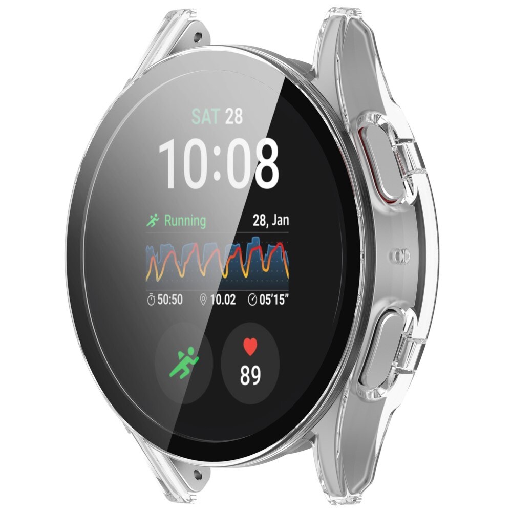 Samsung Galaxy Watch 7 44mm Heldækkende cover med indbygget skærmbeskytter, Gennemsigtig