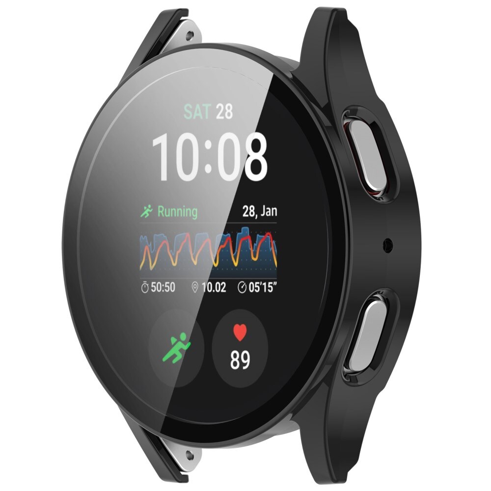 Samsung Galaxy Watch 7 40mm Heldækkende cover med indbygget skærmbeskytter, Sort