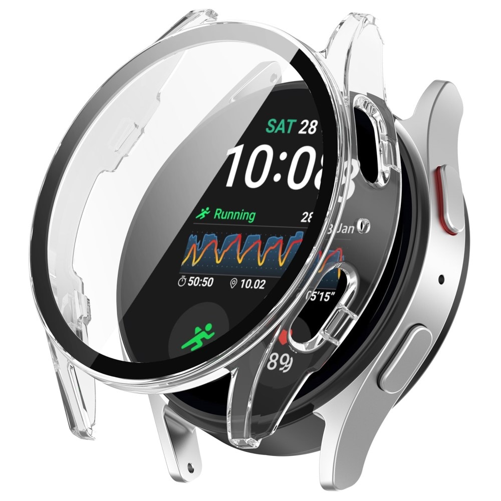 Samsung Galaxy Watch 7 40mm Heldækkende cover med indbygget skærmbeskytter, Gennemsigtig
