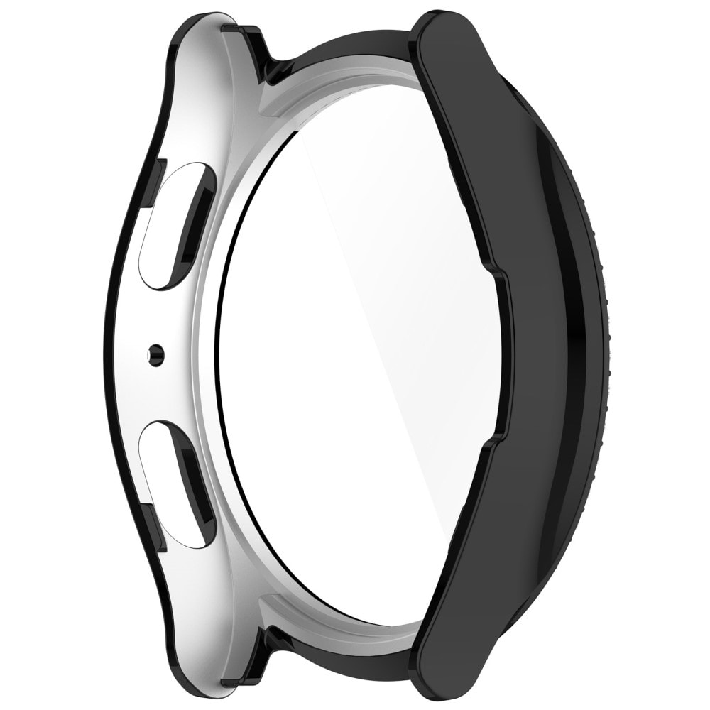 Samsung Galaxy Watch 7 40mm Fuldendt cover med indbygget skærmbeskytter og sten, Sort