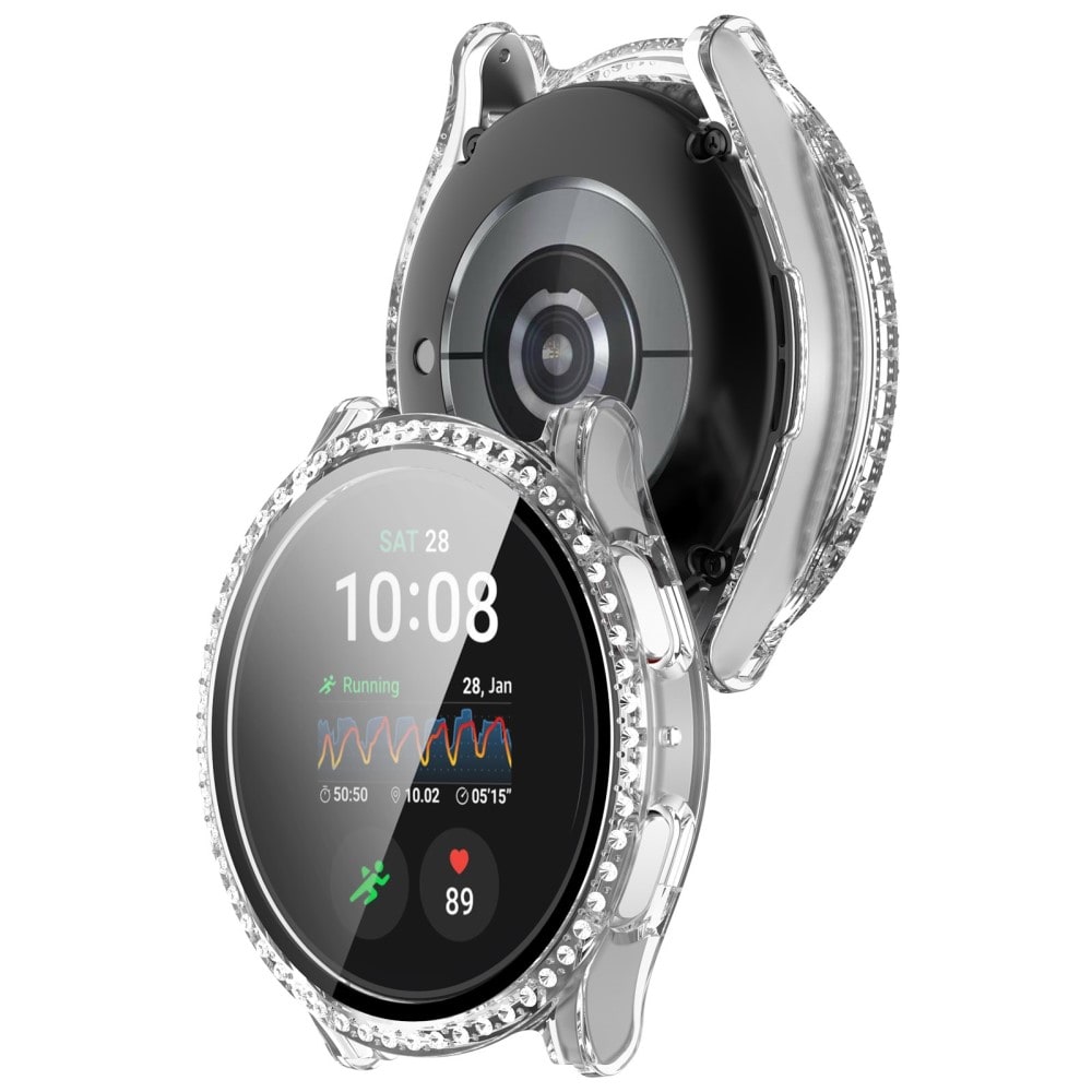 Samsung Galaxy Watch 7 40mm Fuldendt cover med indbygget skærmbeskytter og sten, Gennemsigtig