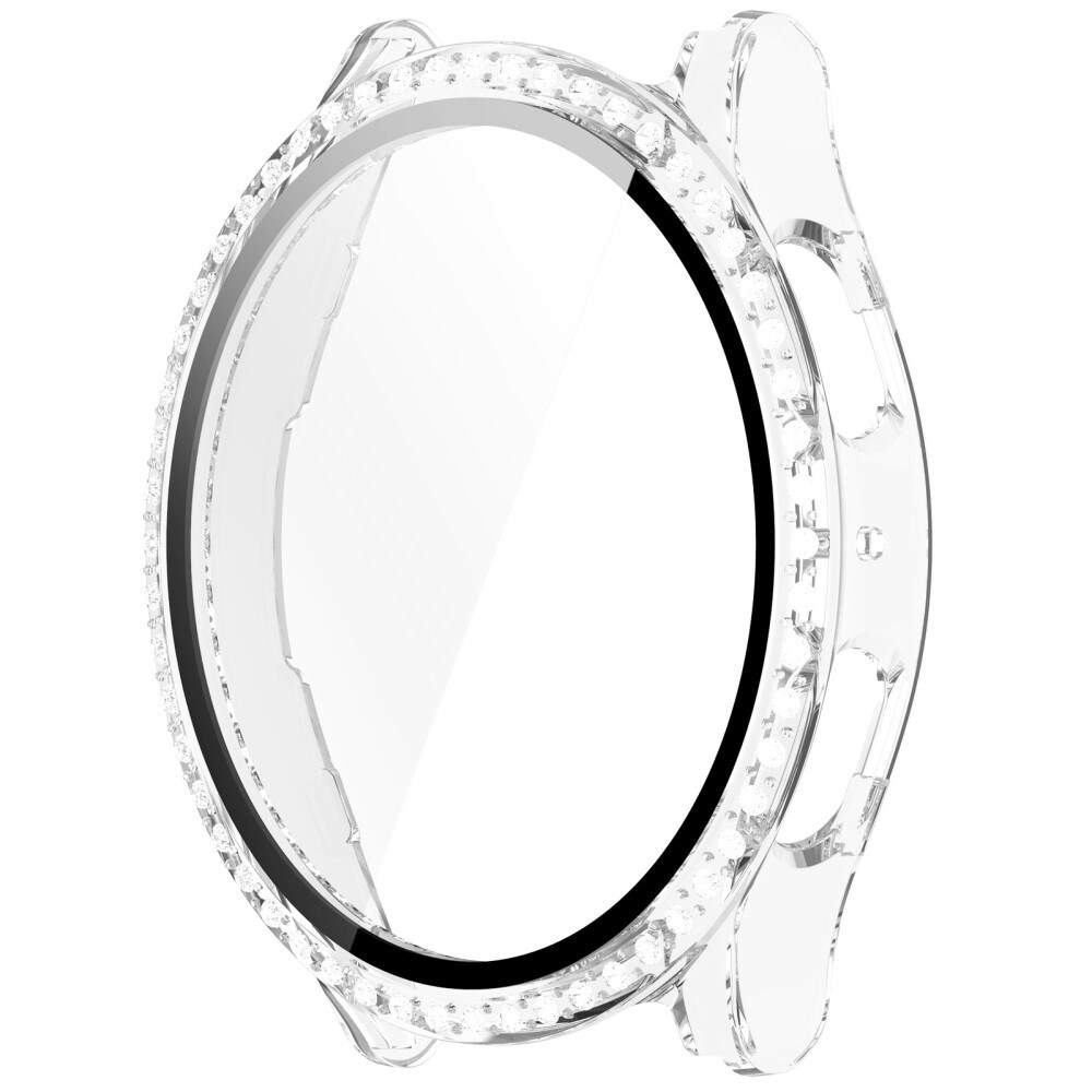 Samsung Galaxy Watch 7 40mm Fuldendt cover med indbygget skærmbeskytter og sten, Gennemsigtig
