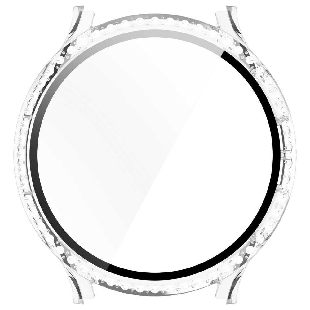 Samsung Galaxy Watch 7 40mm Fuldendt cover med indbygget skærmbeskytter og sten, Gennemsigtig