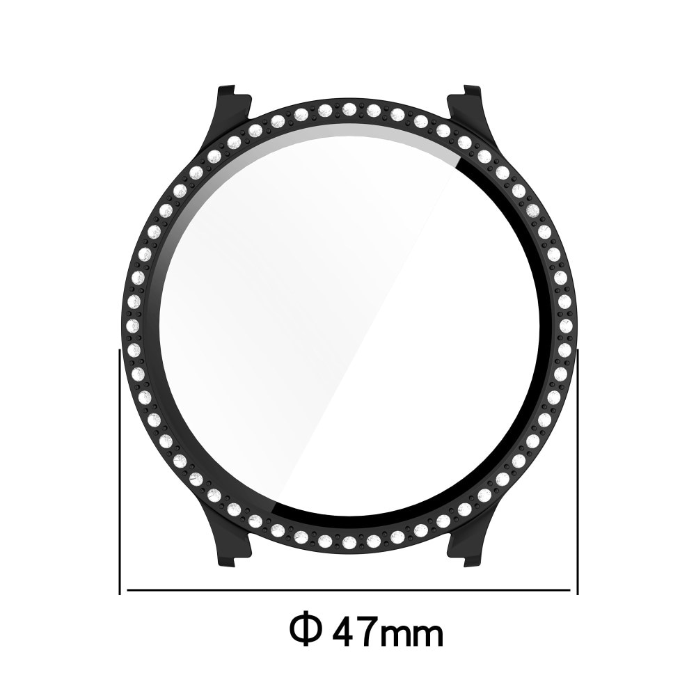 Samsung Galaxy Watch 7 40mm Fuldendt cover med indbygget skærmbeskytter og sten, Gennemsigtig