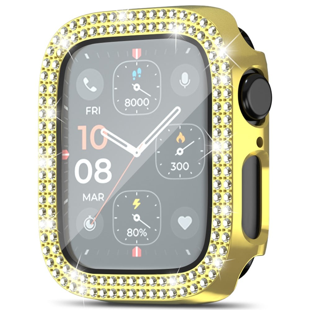 Apple Watch SE 40mm Fuldendt cover med indbygget skærmbeskytter og sten, Guld
