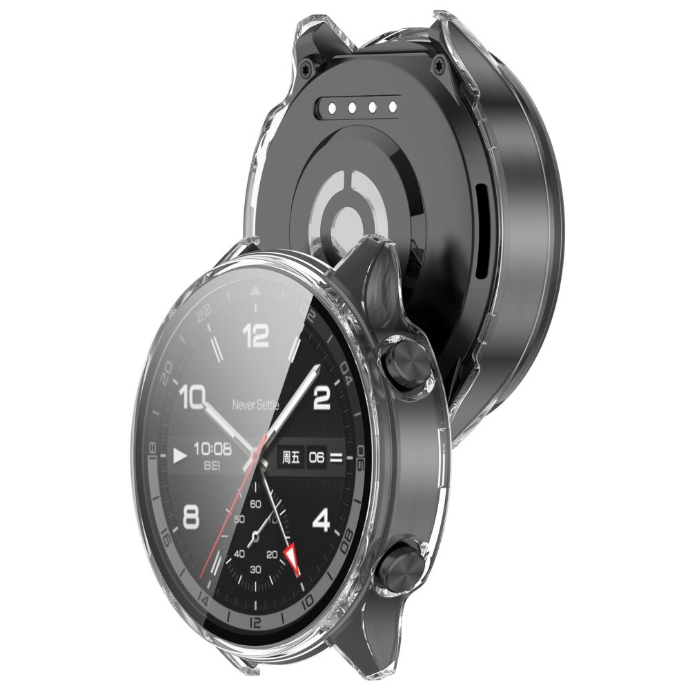  OnePlus Watch 2R Heldækkende cover med indbygget skærmbeskytter, Gennemsigtig