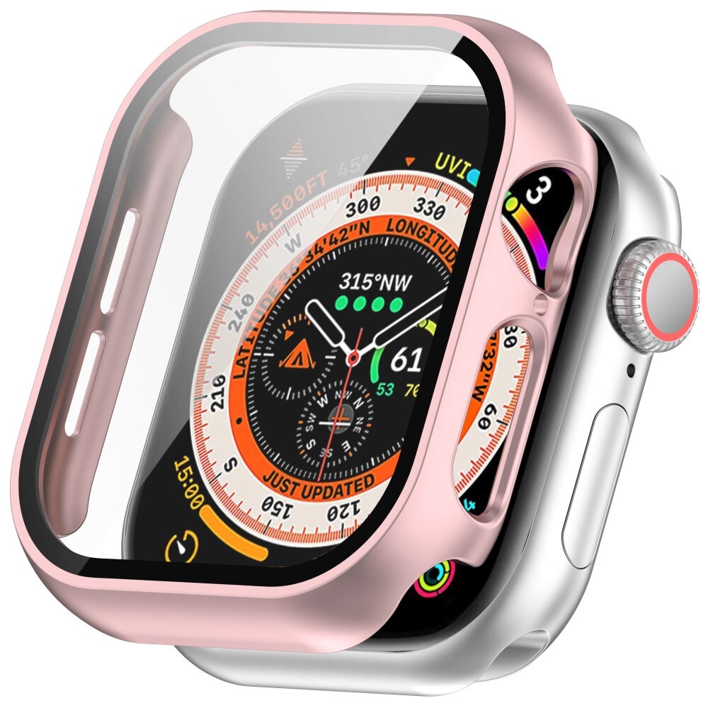 Apple Watch Series 10 42mm Heldækkende cover med indbygget skærmbeskytter, Lyserød