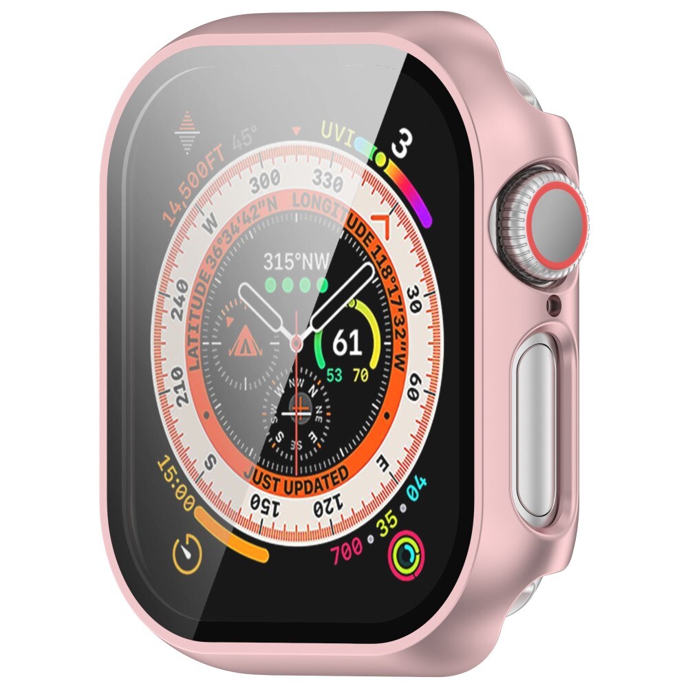 Apple Watch Series 10 46mm Heldækkende cover med indbygget skærmbeskytter, Lyserød