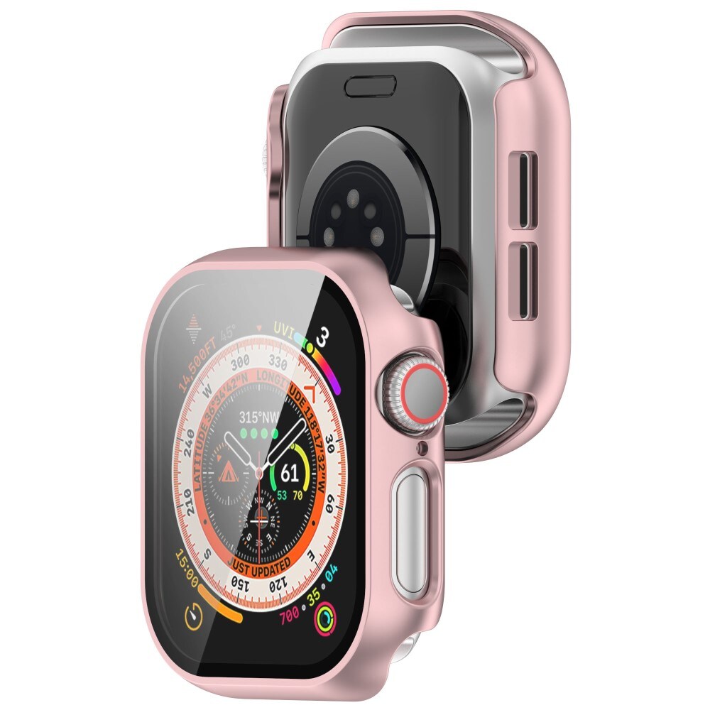 Apple Watch Series 10 46mm Heldækkende cover med indbygget skærmbeskytter, Lyserød