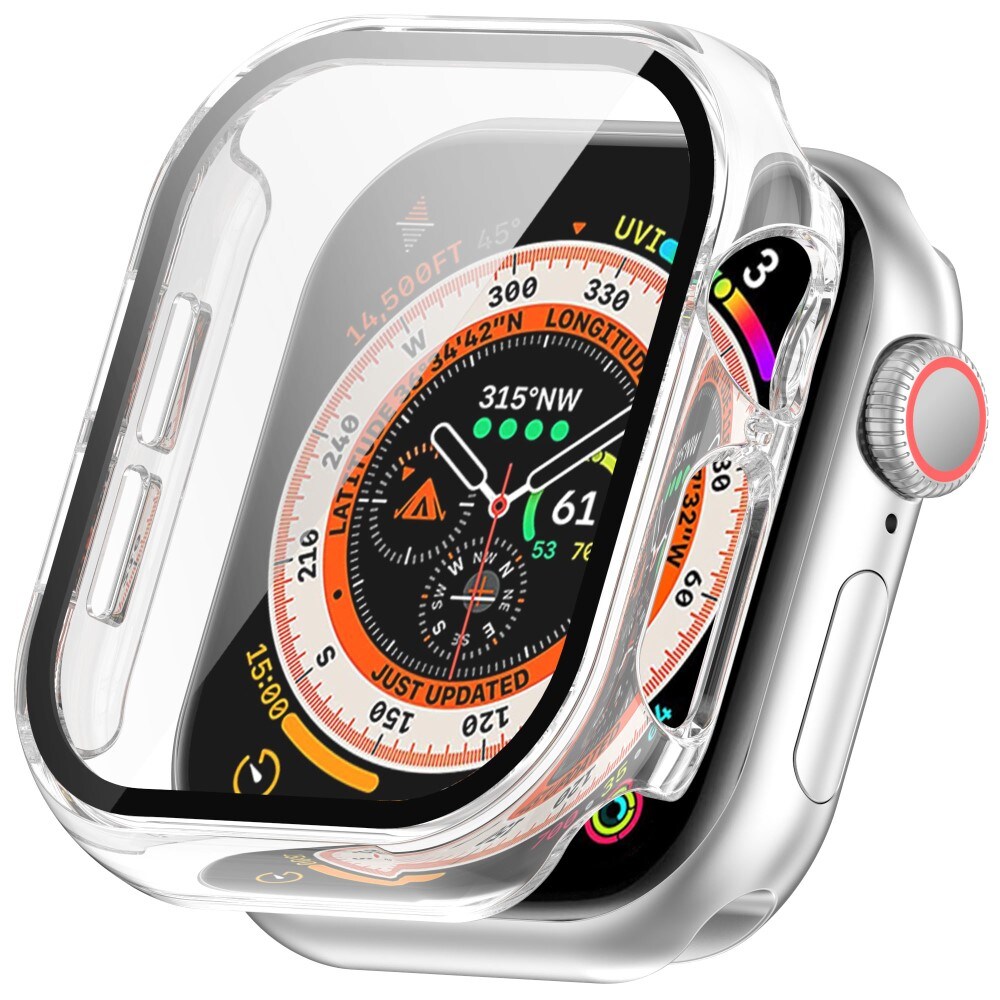 Apple Watch Series 10 46mm Heldækkende cover med indbygget skærmbeskytter, Gennemsigtig