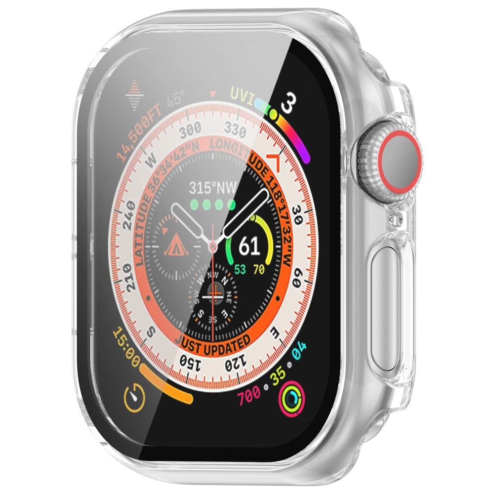 Apple Watch Series 10 46mm Heldækkende cover med indbygget skærmbeskytter, Gennemsigtig